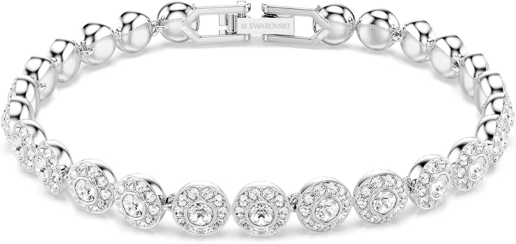 Falcine White Crystal Halo Tennis Bracelet