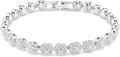 Falcine White Crystal Halo Tennis Bracelet
