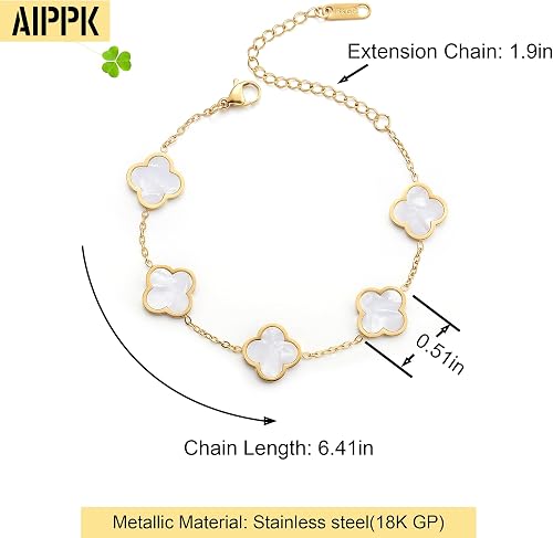 Falcine Four-Leaf Clover Link Bracelet - Image 2