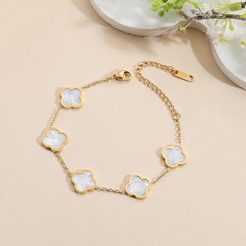 Falcine Four-Leaf Clover Link Bracelet - Image 4